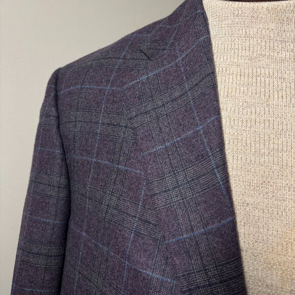 $1695 Canali 1934 Italy Purple Flannel Wool Blazer Jacket Sport Coat 48R CURRENT - Picture 2 of 10